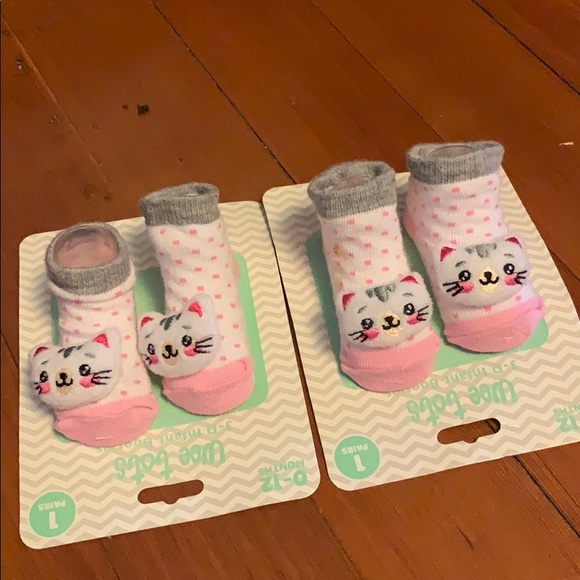 NEW: 2 sets of baby kitty socks - Picture 1 of 2